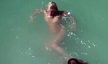 Stunning blonde enjoying skinny dipping in HD