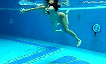 Ryska och spanska tonåringar blir våta och vilda i en pool