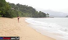 Amatör Brezilya bebeği Amandaborges anal seks için sahilde yakalanır