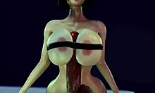 大胸部女孩的情色3D视频被操并充满精液
